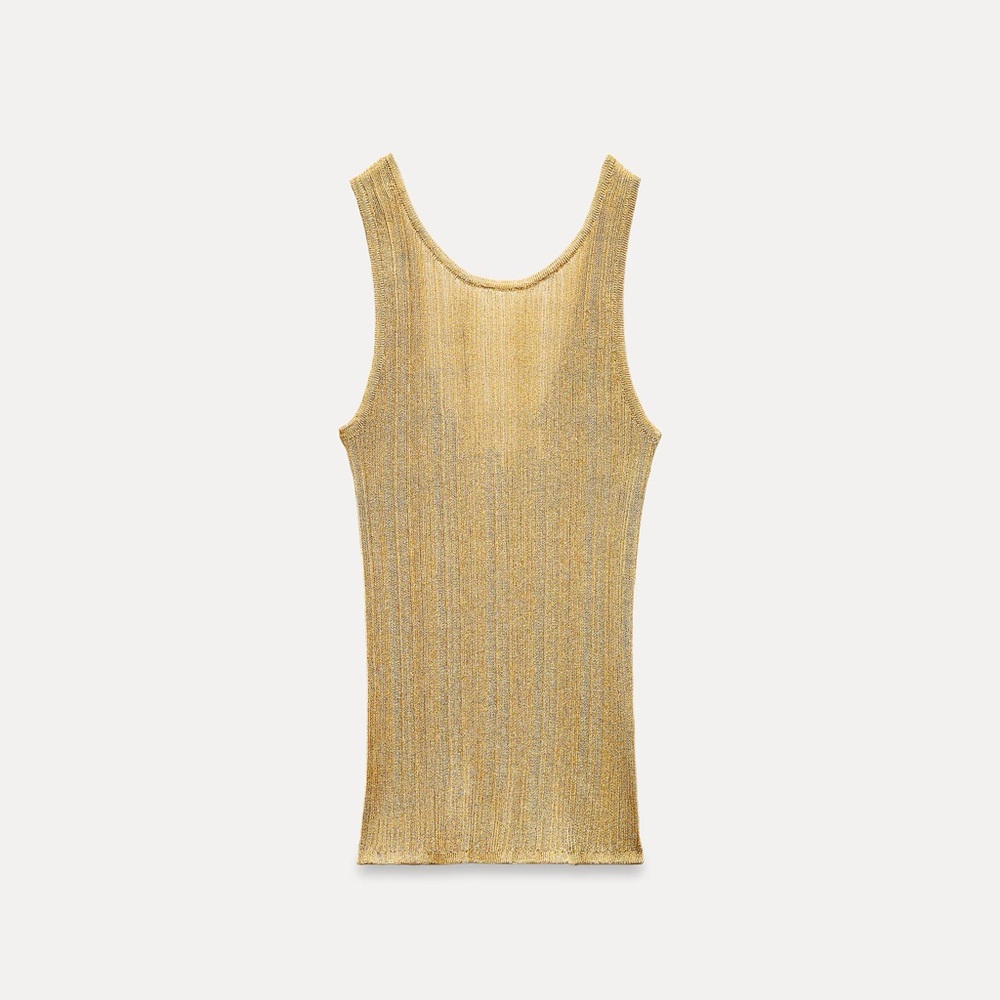 Gold Sleeveless Knit Top